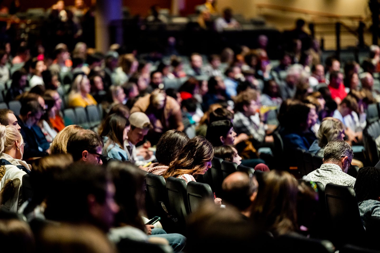 A crowd at a trade show